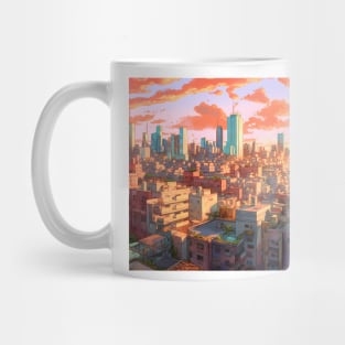 Anime Tel Aviv A Dynamic Anime Inspired Cityscape Mug